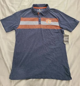 Colosseum Auburn University Blue Orange White Short Sleeve Polo Shirt Men's M - Picture 1 of 6
