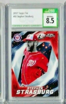 2017 Topps Fire Stephen Strasburg CSG 8.5  - Image 1 of 2
