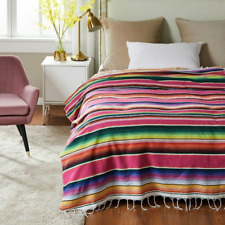 Boho Style Beach Sofa Blanket Towel Tassels Striped Tablecloth Throw Blankets