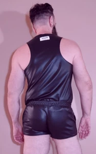 RockTop Leather Harness-Tank Top (Lame fabric). S/3XL-Made USA - Picture 1 of 12