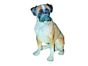 Boxer de 3" a 4", pintado a mano, orejas sin recortar, estatuilla de perro - Imagen 1 de 2
