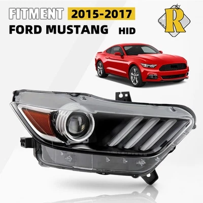 Para Ford Mustang 2015-2017 HID CON LED DRL Faro Proyector Lado del Pasajero Foto 1 de 4
