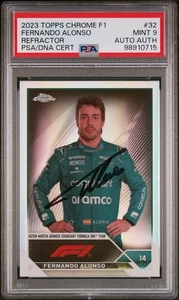 2023 TOPPS CHROME FORMULA 1 #32 FERNANDO ALONSO IN PERSON AUTO MINT 9 - Picture 1 of 2