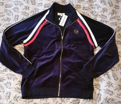 Sergio Tacchini Tracksuit Jacket Ghibli Velour Size Large Dark Blue Velour. - Image 1 of 4