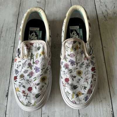 ZAPATILLAS SIN CORDONES CON ESTAMPADO FLORAL DE FLORES VANS USADAS PARA MUJER TALLA 8  Foto 1 de 4