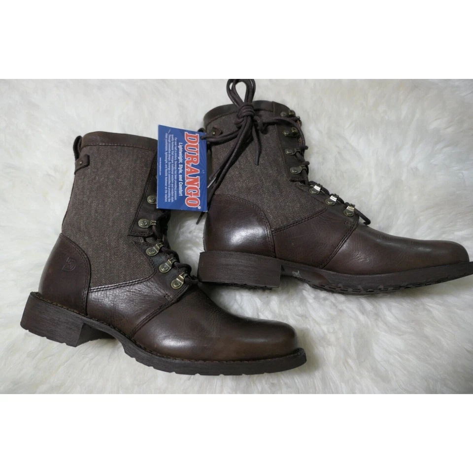 NUEVO CON ETIQUETAS Botas Durango Drifter Mujer 8" Cuero Marrón Café Militar Talla 9 DRD0322 Foto 1 de 4