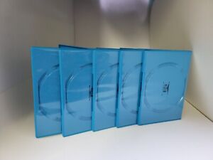 FIVE NEW Genuine Original Nintendo Wii U Blue Empty Replacement Video Game Case