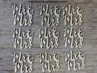 25 Cursive Mr & Mrs wood letter word embellishment Wedding Decor craft supply 