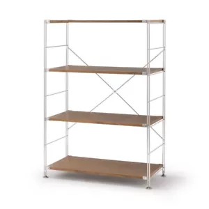 MUJI Stainless Unit Shelf Wide Middle Walnut W 33.9 in /D 16.2 in /H 47.3 in - Picture 1 of 11