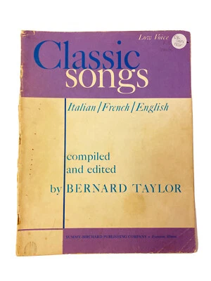 Classic Songs Book~Low Voice~Italian/French/English~Summy Birchard - Image 1 of 4