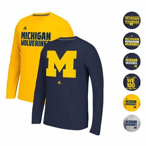 MICHIGAN WOLVERINES ADIDAS CLIMALITE ULTIMATE PERFORMANCE LONGSLEEVE SHIRT MEN'S Cover