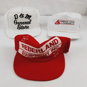 Vintage Trucker Hats Reberland Equipment, D&M General Store, CTE Ohio Lot of 3 - Picture 1 of 17