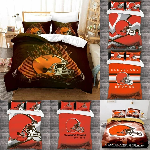 Cleveland Browns 3 Pieces Bedding Set Pillowcases Quilt/Duvet/Comforter Cover Cover