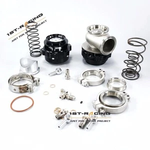 Black 50mm Blow Off Valve+MVR 44mm V-Band Turbo External Wastegate 14PSI Spring - Bild 1 von 6