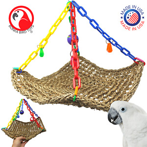 1958 Large Flying Trapeze Platform Swing Bird Toy Parrot Cage Amazon African Gre