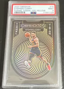 2020-21 Obsidian Stephen Curry Tunnel Vision Die Cut E/E Yellow SSP #d /10 PSA 9 - Picture 1 of 3