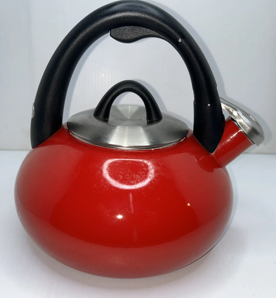 Cuisinart Red Enamel Sweet Retreat Tea Kettle, Whistle 2 Qt - Image 1 of 4