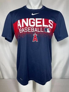 Los Angeles Angels MLB Nike Dri-Fit Blue Team Logo T-Shirt Men's LARGE - Picture 1 of 12