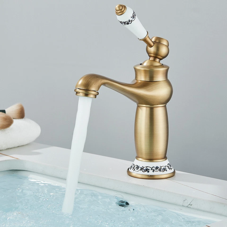 Schwarz Wasserhahn Bad Wasserfall Waschtischarmatur Mischbatterie Waschbecken - Bild 1 von 1