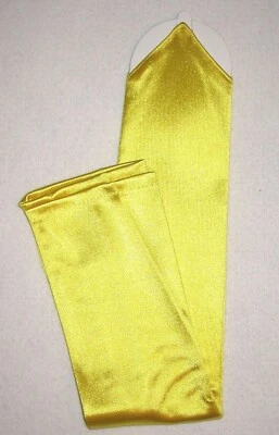 NEW! X-Long YELLOW Satin FINGERLESS Nylon GLOVES ~ One Size ~ 18" / STYLE 220 - Image 1 of 3