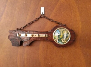 Key Hook Antique Holder Wood Made in France Lourdes Hand Made Hanging 1900 - Picture 1 of 6