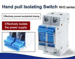 Isolating Switch Single/Three-phase Manual Pull Ring Disconnector NH3-63 400V 2P - Picture 1 of 11