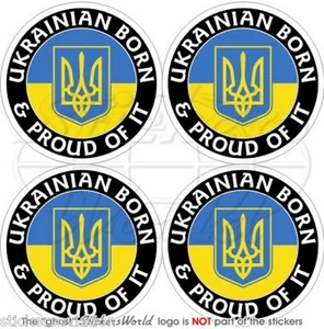 UCRAINA Ucraino Nato & Fiero Ukrayina Adesivi in Vinile 50mm(2") Sticker x4 - Picture 1 of 1
