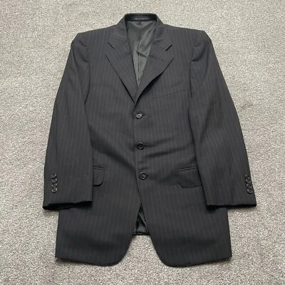 Ermenegildo Zegna Blazer 38 Black Pinstriped Wool Drop 7 Classic - Image 1 of 4