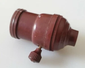 Enchufe Lámpara Eléctrica Vintage Rojo Baquelita o México Fenólico - Imagen 1 de 8