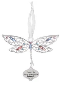 i2 Thanks for being amazing friend dragonfly SPRINGTIME BLESSINGS ORNAMENT Ganz - Picture 1 of 1