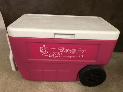Pink Coleman Mary Kay Wheeled Cooler With Handle One Of A Kind - Image 1 of 4