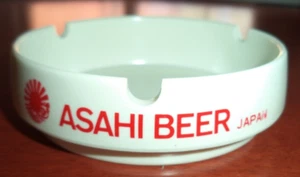 Asahi Beer White Ashtray Plastic Original Japan NOS - Picture 1 of 3