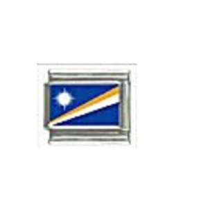Marshall Islands flag Italian charm - fits 9mm classic Italian Charm bracelets - Picture 1 of 1