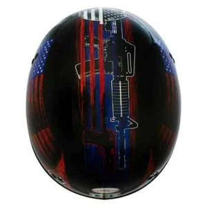 Hot Leathers HLD1044 Gloss BLK Colored Warrior Bullet' Advanced DOT Skull Helmet - Picture 1 of 11