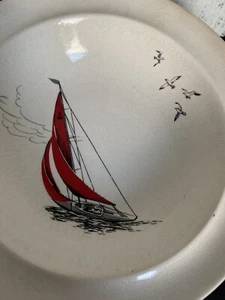 Alfred Meakin 'Red Sails' Yacht Dinnerware 6 Plates In The Set - Picture 1 of 18
