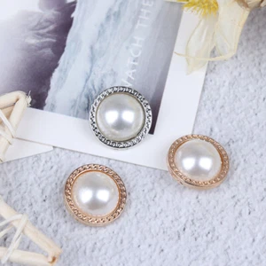 10pcs Pearl Metal Shank Buttons for Sewing Scrapbooking DIY Craft DecorationS_cd - Picture 1 of 12