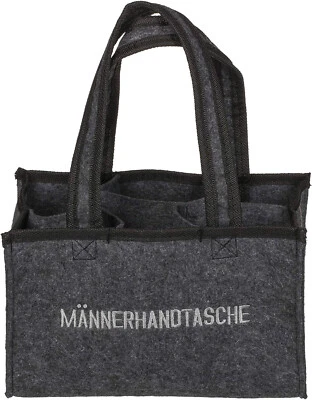 Männerhandtasche Bier Herrenhandtasche aus Filz mit 6 Fächern für Bierflaschen - Bild 1 von 2
