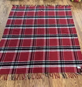 Vicolo Del Cotone Italienisch Rot Kariert Überwurf/Decke 58” X 51” mit 3,5” Fransen - Bild 1 von 8