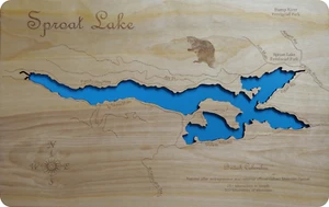 Sproat Lake, BC, CAN - Laser Cut Wood Map | Wall Art | Made to Order - Bild 1 von 6