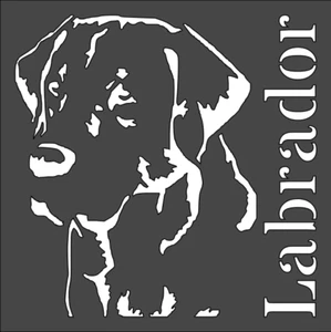 1- 5.5x5.5 inch Stencil, (VA-28) Labrador Dog (6mil)***** - Picture 1 of 2