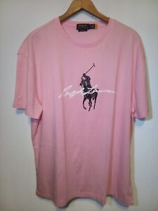 NWOT Polo Ralph Lauren Men Sz Lg Pink Classic Fit Pony Crew Neck T-Shirt 