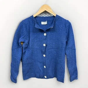 Toast Blue Wool & Cotton Chunky Knit Cardigan - Size S - Picture 1 of 9