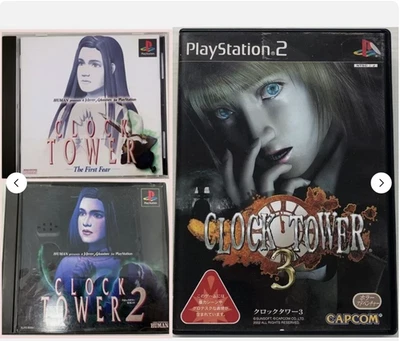 Clock Tower 1 2 3 3 Games Set PS1 PS2 PlayStation with Manual Japan - Image 1 of 4