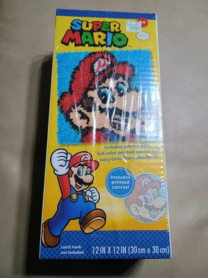 Super Mario Dimensions Latch Hook Rug Kit 12x12” NEW - Image 1 of 3