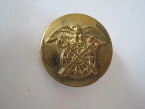 World War II Quartermaster Eagle Sword Collar Hat Brass Double Pin - Picture 1 of 3