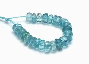Cuentas rondelle facetadas 3" APATITE azul aguamarina 5,5 mm NATURAL - Imagen 1 de 2