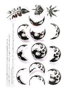 Timbri artigianali fasi lunari biglietti di auguri timbro mezze lune spazio celeste lunare - Foto 1 di 6