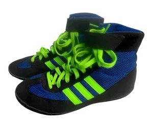 Adidas Ringerschuhe Jungen 2,5 blau neongrün Combat Speed 4 - Bild 1 von 8