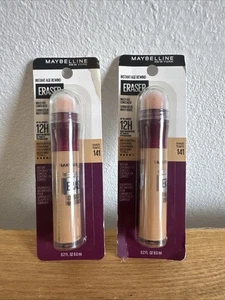 Zwei Maybelline Instant Age Rewind Eraser #141 Pink Concealer 0,2 flüssige Unzen (2er-Packung) - Bild 1 von 2
