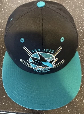 San Jose Sharks Hat Cap by Zephyr  Black Teal NHL - Snapback Adjustable - Image 1 of 4